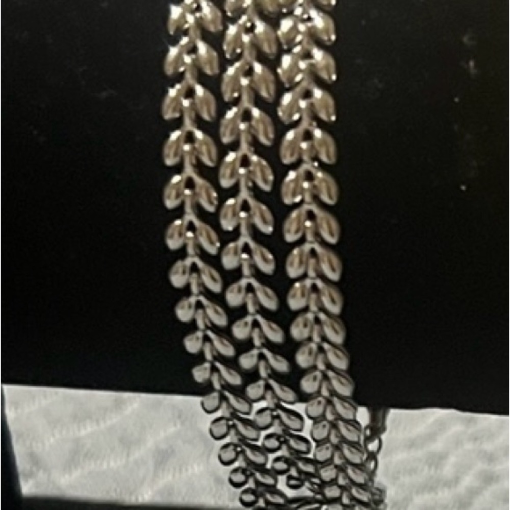 Stainless Steel Silver Tone Double Chain Necklace
